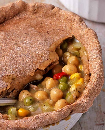 vegan pot pies with oil-free crust