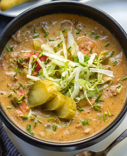 Slow Cooker Cheeseburger Soup: Whole30, Paleo, GF, Dairy-Free