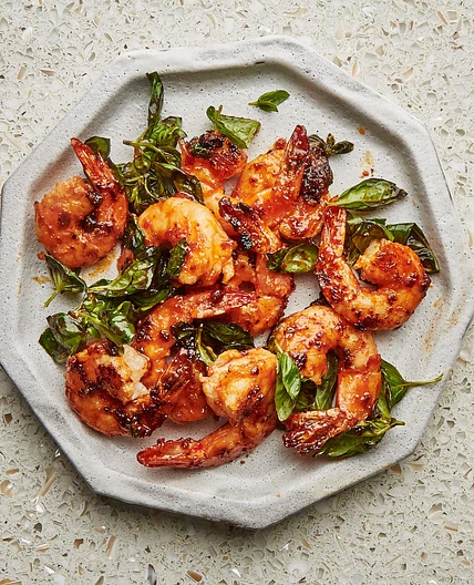 Shrimp and Basil Stir-Fry