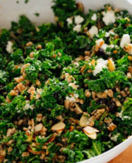 Farro and Kale Salad with Goat Cheese