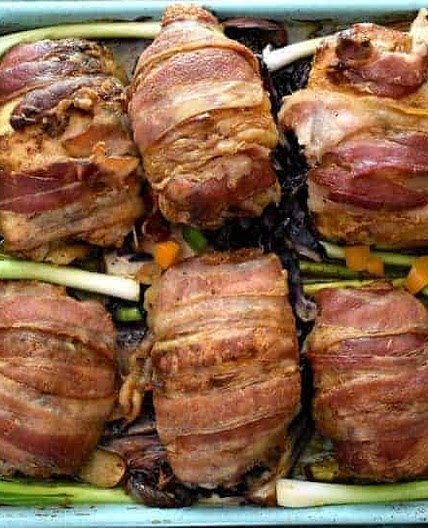Keto Bacon Wrapped Tex-Mex Chicken Sheet Pan Dinner