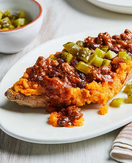 Sloppy Joe-Stuffed Sweet Potatoes