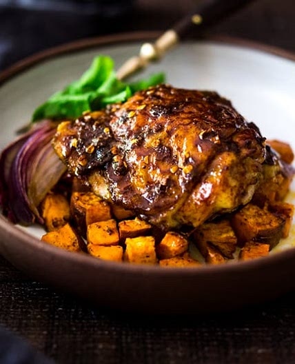 Sheet-Pan Harissa Chicken & Sweet Potatoes