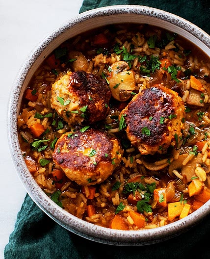 Chicken Meatball Soup with Rice