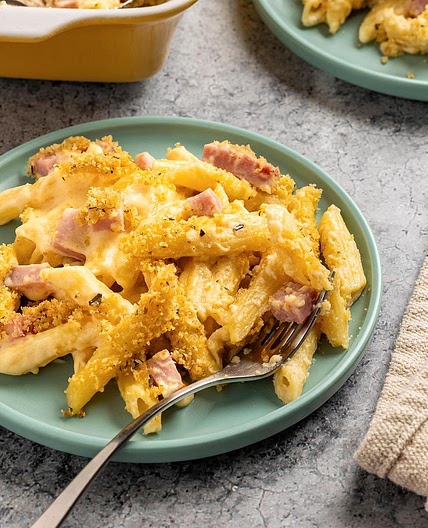 Ham and Swiss Baked Penne