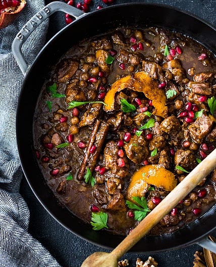 Fesenjan -Persian Stew with Walnuts and Pomegranate