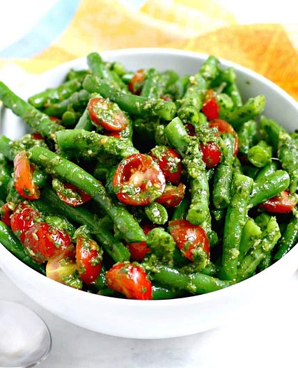 Green Bean and Tomato Salad with Cilantro Sauce