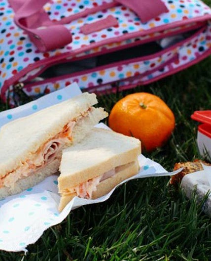 Ham and apple coleslaw sandwiches