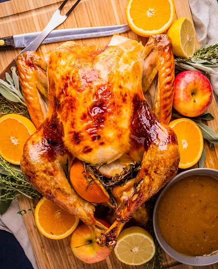 Juicy Oven Roasted Turkey with Maple Glaze