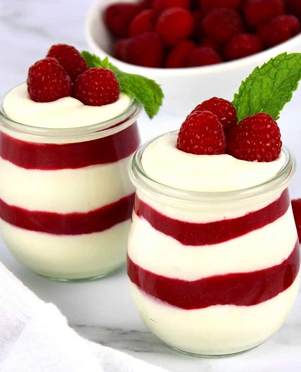 Keto Raspberry White Chocolate Mousse