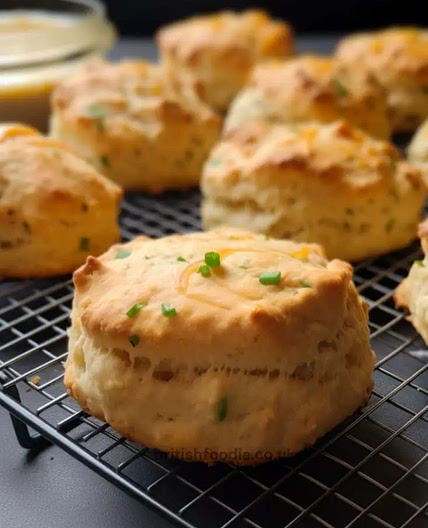 Cheese and Chive Scones with Mustard Mayo