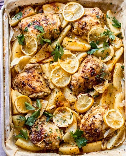 Lemon Roasted Chicken and Potatoes