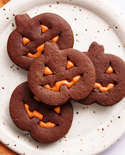 Jack-o'-Lantern Chocolate Sugar Cookies