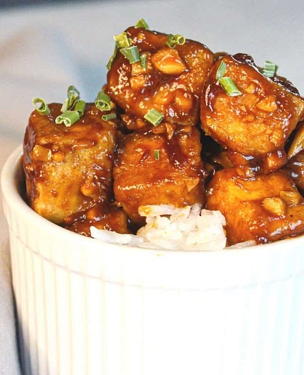 Sticky Glazed Maple Miso Tofu