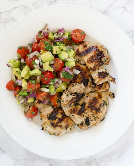 Cilantro-Lime Chicken Thighs with Avocado-Tomato Salsa