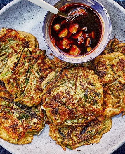 Scallion Pancakes With Chili-Ginger Dipping Sauce