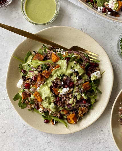 Wild Rice Salad with Green Goddess Tahini