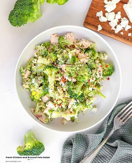 Fresh Chicken and Broccoli Feta Salad