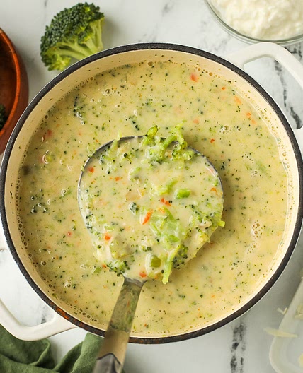 High Protein Broccoli Cheddar Soup