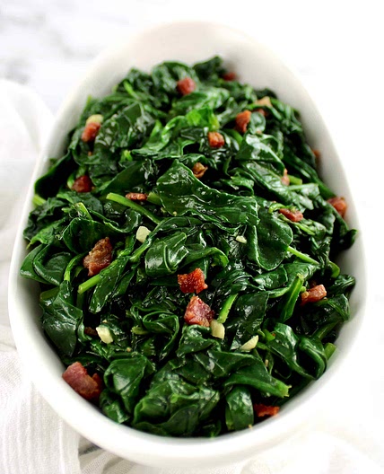 Sautéed Spinach with Pancetta