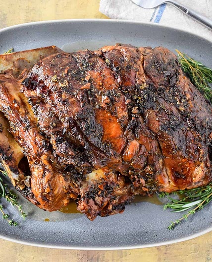 Easy Oven Roasted Pork Butt with Garlic and Herbs