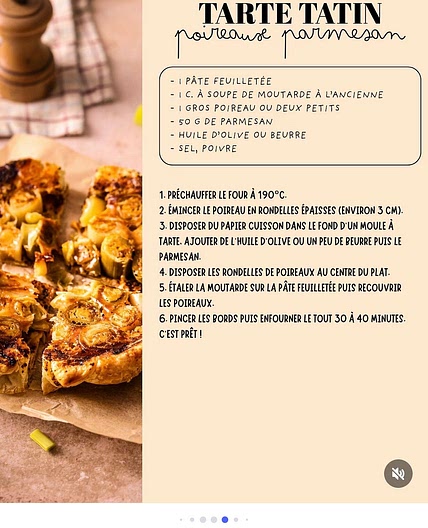 Tarte tatin poireaux 