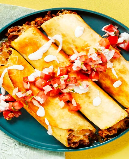 Beef Flautas Supreme with Pico de Gallo & Lime Crema