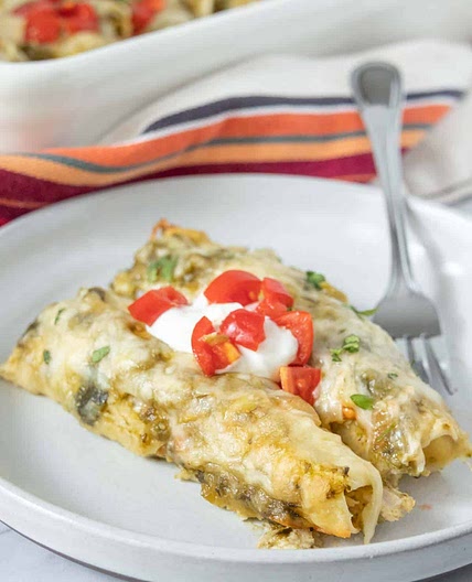Green Chile Chicken Enchiladas
