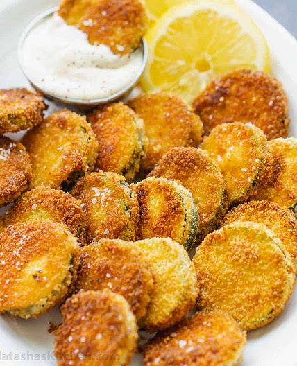 Fried Zucchini Crisps with the Best Dipping Sauce