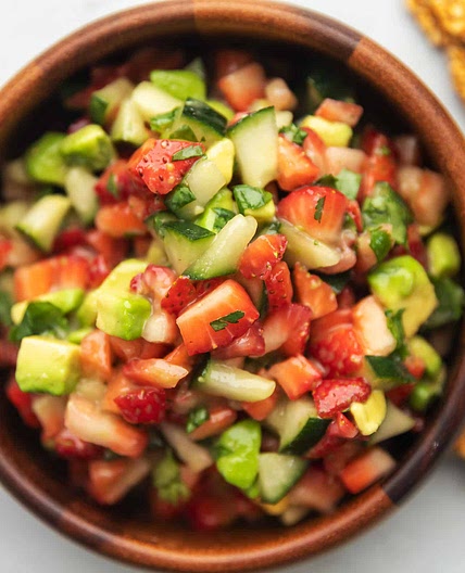 Strawberry Avocado and Cucumber Salsa