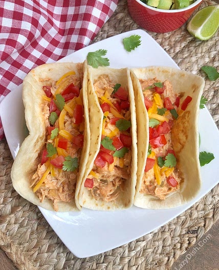 Creamy Crockpot Chicken Tacos