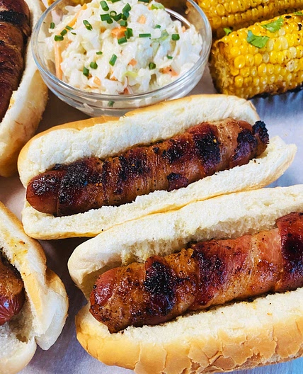 Blackstone Bacon Wrapped Hot Dogs