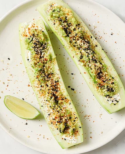 Tajin Cucumber Boats With Lime Juice