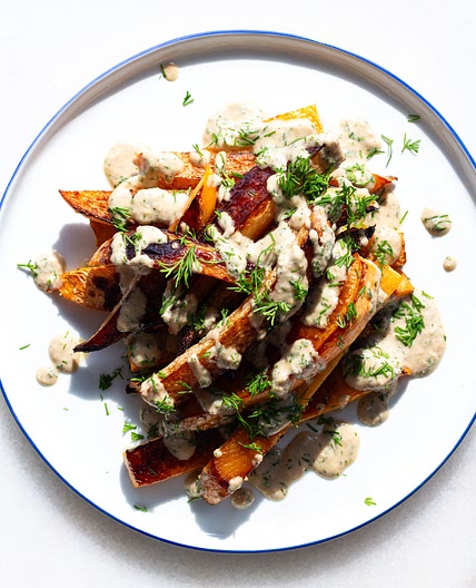 Rutabaga "Fries" with Hot Honey Ranch