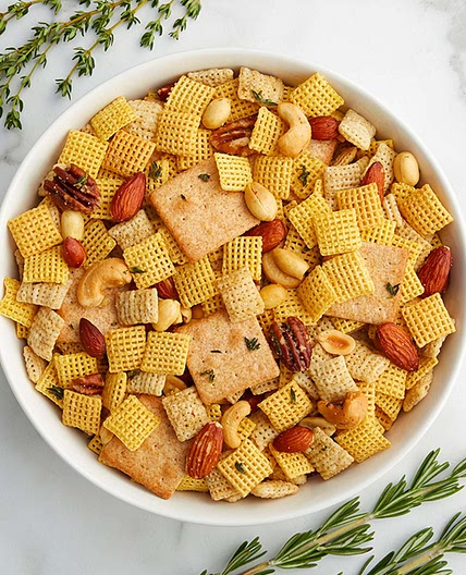Rosemary and Thyme Cocktail Chex Party Mix