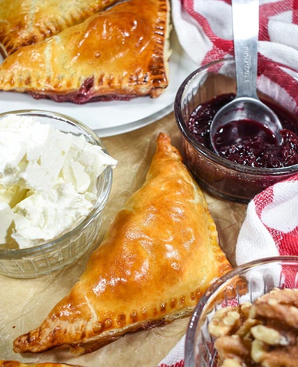 Puff Pastry with Feta and Cherries