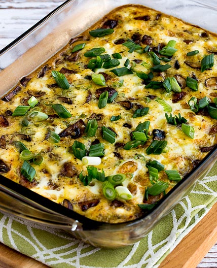 Sausage, Mushrooms, and Feta Baked with Eggs