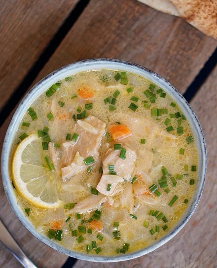 Vegan Greek Lemon Chicken Soup