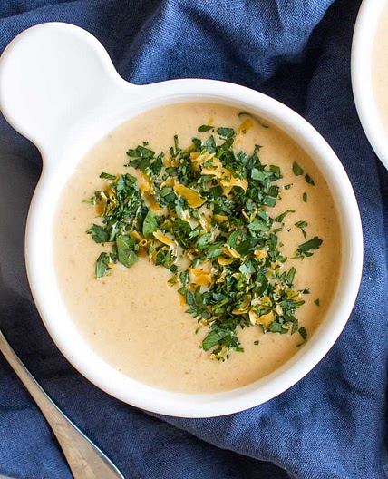 Bacon Cheddar Cauliflower Soup (for Two)
