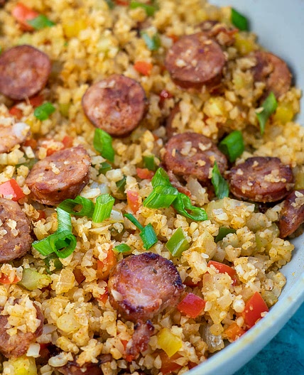 Cajun Sausage Cauliflower Rice