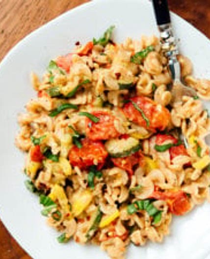 Creamy Cherry Tomato & Summer Squash Pasta