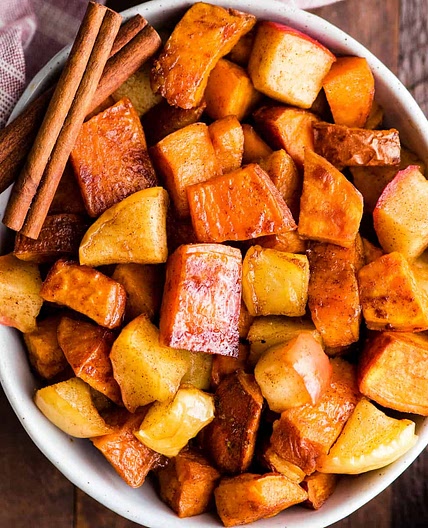 Cinnamon Roasted Sweet Potatoes and Apples