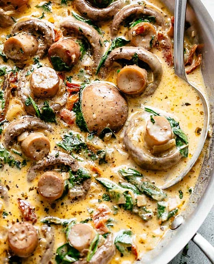 Creamy Garlic Butter Tuscan Mushrooms