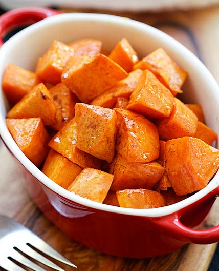 Honey Cinnamon Roasted Sweet Potatoes