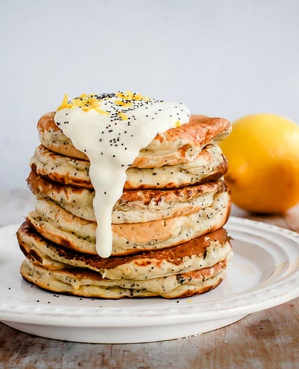 Vegan Lemon Poppy Seed Pancakes