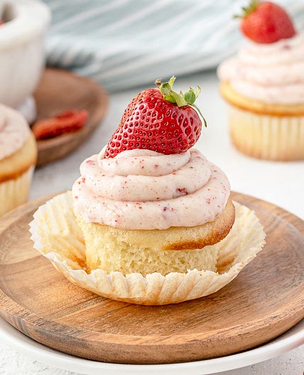 Strawberry Jam Filled Cupcakes