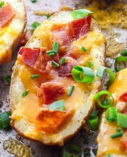 Low FODMAP Fully Loaded Stuffed Potato Skins