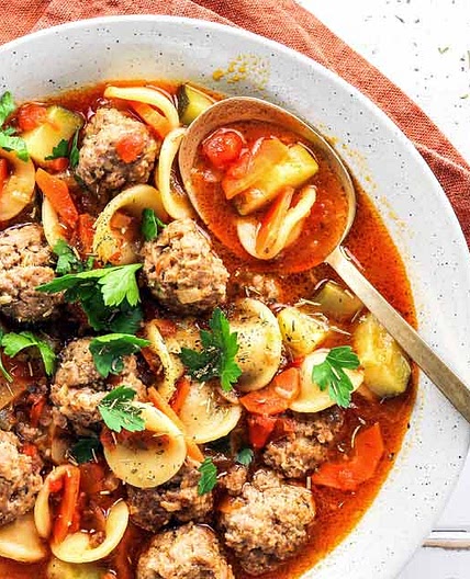 Orecchiette Meatball Stew