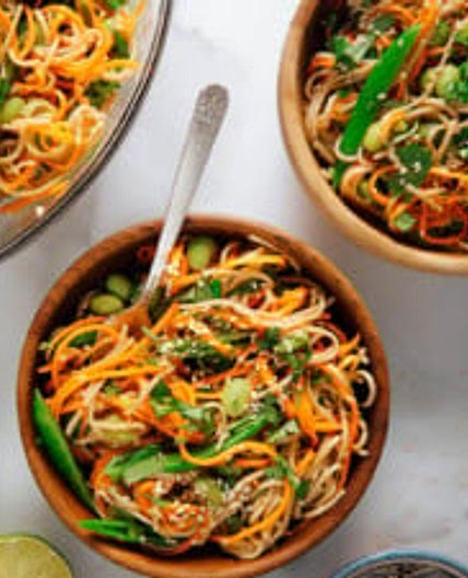 Soba Noodles with Sugar Snap Peas and Carrots