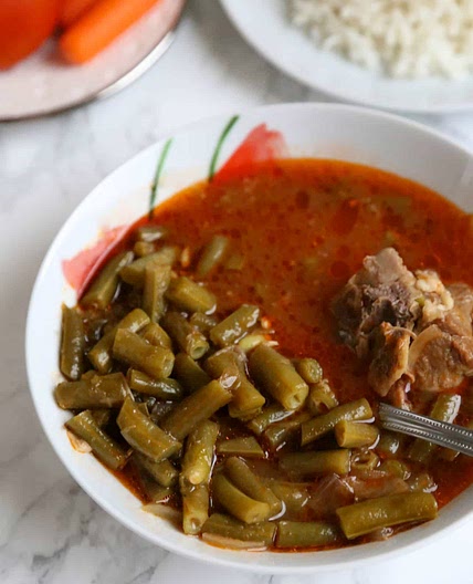 Slow Cooker Middle Eastern green bean stew with meat